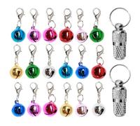 TYFGRT 18 Uds Etiquetas De Campana, 2 Uds Etiquetas De Información, Etiquetas Antipérdida para Mascotas, Rastreador De Mascotas, Cascabeles para Collar De Perros Y Gatos, Suministros para Mascotas