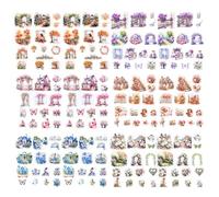 TYFGRT 180 Pegatinas De Paisajes De Jardín, Pegatinas Impermeables, Pegatinas De Flores, Pegatinas Decorativas, Pegatinas Retro, Diarios Y Álbumes De Recortes.