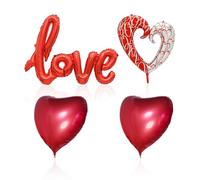 TYFGRT 2 Globos De Amor, 1 Globo De Corazón A Juego De Color Y 1 Globo De Letras, Globos Decorativos, Globos De Boda, Decoración De Escena De Fiesta, Globos De Papel De Aluminio