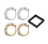 TYFGRT 2 Pares De Aros De Perlas Y 1 Joyero, Pendientes Elegantes, Pendientes Vintage Sencillos, Accesorios De Vestir, Joyas De Mujer