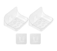 TYFGRT 2 Piezas Jabonera De Ducha, Jabonera De Ducha, Jabonera De Baño, Estante De Almacenamiento De Pared para Baño, Jabonera De Pared Autoadhesiva (12 X 9,3 X 8,2 Cm, Transparente)