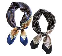 TYFGRT 2 Uds. Bufanda de Seda Vintage con Patrón Geométrico, Decorativa para Ropa y Cabeza a la Moda