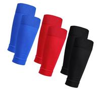 TYFGRT 3 Pares De Calcetines Espinilleras, Calcetines De Fútbol Sin Dedos, Calcetines Deportivos De Punto, Calcetines Deportivos para Niños, Medias Transpirables Y Cómodas