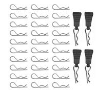 TYFGRT 30 Clips De Coche De Control Remoto Y 4 Pines Negros De Carcasa De Coche, Accesorios De Modelo De Coche, Piezas De Coches De Juguete, Clips De Metal para Coches De Juguete