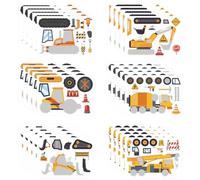 TYFGRT 30 Uds. De Pegatinas De Rompecabezas para Vehículos De Construcción, Juego De Dibujos Animados Creativos DIY, Juguetes para Niños