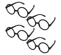 TYFGRT 4 Piezas De Gafas para Niños, Gafas con Montura Redonda, Gafas Sin Lentes, Accesorios para Gafas De Disfraces, Accesorios De Vestir, Decoraciones para Fiestas