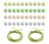 TYFGRT 40 Cuentas De Hilo, 2 Rollos De Cuerda, Cuentas De Ganchillo, Bolas De Hilo para Manualidades DIY, Cuentas Suaves, Accesorios De Joyería DIY