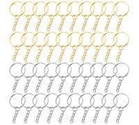 TYFGRT 40 Uds Llavero Cadena Colgante, Accesorios De Joyería DIY, Llavero De Metal, Llavero Cadena Colgante para Manualidades, Llavero Abierto