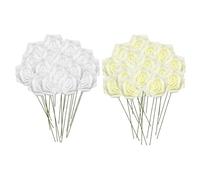 TYFGRT 50 Uds Rosas Artificiales Decoración De Boda Flores Rosas De Espuma Decoración del Hogar Materiales para Ramo DIY