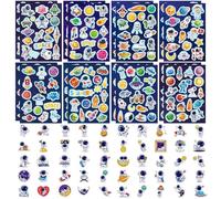 TYFGRT 66 Pegatinas Decorativas, Pegatinas Espaciales De Astronauta De Dibujos Animados, Decoraciones Adhesivas DIY, Decoraciones Adhesivas para Niños del Espacio del Planeta