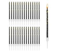 TYFGRT Juego De Velas De Cumpleaños De 30 Piezas, Velas De Cumpleaños De Oro Negro, Velas De Decoración De Pasteles De Cumpleaños, Velas De Cumpleaños para Niños, Velas De Pastel para Adultos