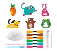 TYFGRT Kit De Costura para Niños De 6 Piezas, Juguetes De Costura Creativos, Decoraciones Artesanales DIY, Costura De Animales Lindos, Accesorios De Costura para Niños