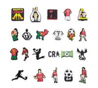 TYFGRT Lindo Juego De 22 Piezas De Decoración De Zapatos, Decoraciones De Zapatos De Pvc De Fútbol De Dibujos Animados, Regalos De Fútbol Adecuados Para Niños Y Niñas