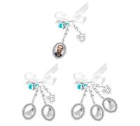 TYFGRT Marco De Fotos De Lazo Pequeño De 3 Piezas, Colgante De Ramo De Boda, Marco De Fotos De Boda, Marco De Fotos Pequeño Ovalado, Decoración Colgante De Marco De Fotos