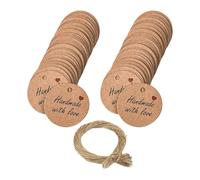 TYFGRT Pack De 200 Etiquetas Colgantes Hechas A Mano con 40 Metros De Cuerda, Etiquetas De Papel Kraft, Etiquetas De Regalo, Etiquetas Artesanales, Etiquetas Decorativas