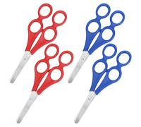 TYFGRT Pack De 4 Tijeras Infantiles, Tijeras para Manualidades Infantiles, Tijeras Auxiliares para Niños, Tijeras De Aprendizaje para Niños, Tijeras para Padres E Hijos