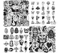 TYFGRT Paquete De 100 Pegatinas Góticas Espeluznantes, Diseño Gótico, Material Impermeable, Apto para Decoración Personalizada, Imprescindible para Bricolaje, Apto para Una Variedad De Superficies.