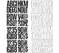 TYFGRT Paquete De 16 Pegatinas De Números Y Letras En Blanco Y Negro, Diseño Clásico En Blanco Y Negro, Combinación De Números Y Letras, Fáciles De Pegar, Adecuadas para Una Variedad De Superficies.