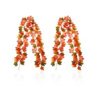 TYFGRT Paquete De 2 Guirnaldas De Hojas De Otoño, Plantas Artificiales Decorativas, Decoración del Hogar De Otoño, Guirnalda De Plantas Colgantes De Otoño, Decoración De Chimenea (175 Cm)