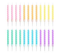 TYFGRT Paquete De 24 Velas para Tartas, Velas Decorativas para Tartas, Velas Dulces, Velas De Colores, Accesorios para Tartas, Insertos para Tartas