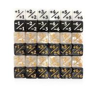 TYFGRT Paquete De 36 Dados Mágicos, Dados De Signo Más Y Menos, Dados Marcados De 16 Mm, Contador De Dados, Accesorios para Juegos De Cartas, Accesorios para Juegos De Mesa