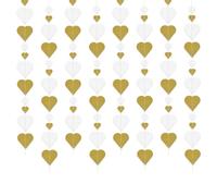 TYFGRT Paquete De 4 Colgantes De Amor, Decoraciones Colgantes, Decoraciones De Aniversario, Colgantes De Amor Blancos Y Dorados, Decoraciones De Cinta De Amor De Fiesta
