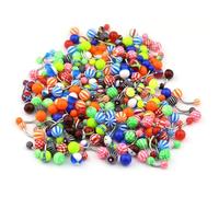 TYFGRT Paquete De 50 Anillos para Ombligo, Joyería para Piercing De Ombligo, Joyería para Piercing De Moda, Anillos para Ombligo De Acero Inoxidable, Joyería Colorida para Ombligo