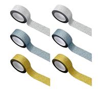 TYFGRT Paquete De 6 Cintas con Purpurina, Efecto De Purpurina Evidente, Bricolaje Creativo, Fácil De Usar, Rico En Colores, Adecuado para Decoración Y Diseño Creativo.