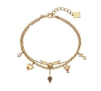 TYFGRT Pulsera De ala Dorada De 1 Pieza, Pulsera De Tendencia De Moda, Pulsera De Regalo, Pulsera para Niñas, Pulsera De Forma Creativa, Pulsera De Doble Capa