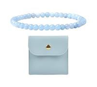 TYFGRT Pulsera De Piedra para Mujer - Elegante Bolsa De Joyería Con Cuentas Azules, Simple y Versátil