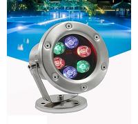 tyfuture RGB Luz De Estanque, LED Luces De Fuente 180 ° Giratorio Impermeable IP68 Baja Tensión Luz De Piscina Sumergible para Patio Focos Pez Hotel Lámpara De Paisaje (Color : RGB, Size : 3W-AC24V