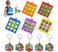 TYFYH Tic Tac Toe - Juego de llaveros para niños, 5 mini tic tac tac toe, 5 mini cubos mágicos colgantes, mochila colgante para cumpleaños infantil