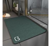 TYGEUJIU Piedra baño pies Alfombra Alfombra de baño Super Absorbente Piedra tapete casa de baño Stone 40 * 60CM con Diatomáceas Lavable para Bañera, Ducha y Cuarto de Baño(Dark Green,40 * 60cm)