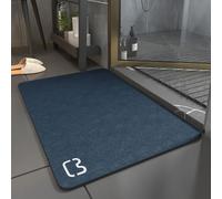 TYGEUJIU Piedra baño pies Alfombra Alfombra de baño Super Absorbente Piedra tapete casa de baño Stone 40 * 60CM con Diatomáceas Lavable para Bañera, Ducha y Cuarto de Baño(Navy Blue,40 * 60cm)