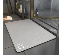 TYGEUJIU Piedra baño pies Alfombra Alfombra de baño Super Absorbente Piedra tapete casa de baño Stone 40 * 60CM con Diatomáceas Lavable para Bañera, Ducha y Cuarto de Baño(Gray,60 * 90cm)