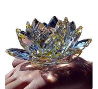 TYGJB Cristal de Cuarzo Fino Cristal de Lotus Flor de Loto Piedras Naturales y minerales Feng Shui Esfera Cristales Flores para Recuerdos de Boda (Amarillo)
