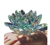TYGJB Cristal de Cuarzo Fino Cristal de Lotus Flor de Loto Piedras Naturales y minerales Feng Shui Esfera Cristales Flores para Recuerdos de Boda (Verde)