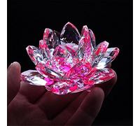 TYGJB Cristal de Cuarzo Fino Cristal de Lotus Flor de Loto Piedras Naturales y minerales Feng Shui Esfera Cristales Flores para Recuerdos de Boda (Rosa)