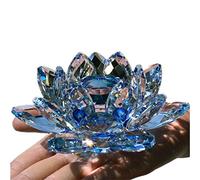TYGJB Cristal de Cuarzo Fino Cristal de Lotus Flor de Loto Piedras Naturales y minerales Feng Shui Esfera Cristales Flores para Recuerdos de Boda (Azul)