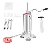 TYH Embutidora Manual De Salchichas, Llenadora Vertical De Acero Inoxidable De 3 L/6 Lbs con Soporte para Hacer Salchichas, Incluye 4 Tubos para Salchichas, Llenadora Manual De Salchichas
