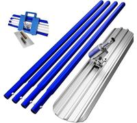 TYH Herramientas para Hormigón, Herramienta De Acabado De Hormigón De Aleación De Aluminio, Soporte Ajustable, con 4 Mangos Combinables, Caja De Herramientas De Transporte, Llana Blue