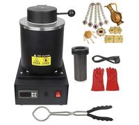 TYH Horno Eléctrico para Fundir Oro, Máquina Digital para Fundir Metales, Kit De Fundición De Metales con Crisol De Grafito, Kit De Horno Eléctrico para Fundir Oro, Plata, Cobre Y 1KG
