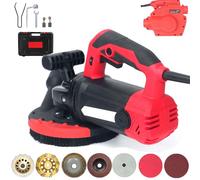 TYH Lijadora De Hormigón De 7 Pulgadas, Potente Lijadora De Hormigón De 2200 W, Lijado Uniforme De 90° para Pisos, Kit De Amoladora Angular con Protector contra El Polvo, para Hormigón, Cemento