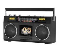 TYH Reproductor de Cassette Portátil Boombox 40W, 4 Altavoces Grandes Radio Portátil, Puerto Auxiliar de 3,5 mm, 6000mAh, Radio Cassette AM/FM/SW1/SW2 Radio Estéreo, Altavoces Retro Clásicos Estilo