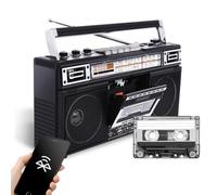 TYH Retro Cassette Boombox, Soporte Entrada SD/USB, Grabadora de Cassette con Radio Am/FM, Bluetooth y Función de Grabación, Radio CD Cassette Player Street Bluetooth Boombox Cassette Player Estilo