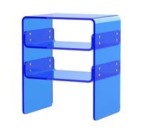 TYHAYJYK Mesa Auxiliar de acrílico Transparente con Espacio de Almacenamiento, mesita de Noche de 3 Niveles, mesita de Noche, Estante de Almacenamiento para Sala de Estar, Ahorra Espacio (a