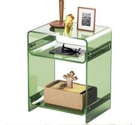 TYHAYJYK Mesa Auxiliar Moderna de acrílico Transparente de 3 Niveles, Elegante y Multifuncional, con estantes Transparentes para Ahorrar Espacio en la Sala de Estar (Verde).