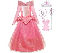 Tyidalin Disfraz de Princesa Aurora Niña Vestido de la Bella Durmiente con Accesorios Cumpleaños Carnaval Fiesta Navidad