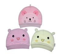 Tyidalin Gorro Recién Nacido Calentar Gorra 100% Algodón Niño de Modelado Cap del Sueños de Moda para Niños 0-3 Meses, Rosa, Talla única