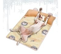 Tyinerc Alfombrilla Refrescante para Gatos | Colchón Fresco para Mascotas | Colchón para Dormir con Almohada para Interior Exterior Coche Jaula O Trasportín Tras Ejercicio Clima Cálido
